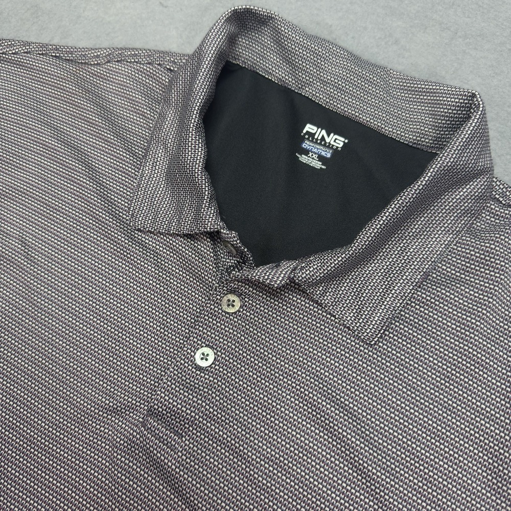 Ping Shirt Adult Extra Extra LargeBrown Gray Geometric Polo Performance Stretch